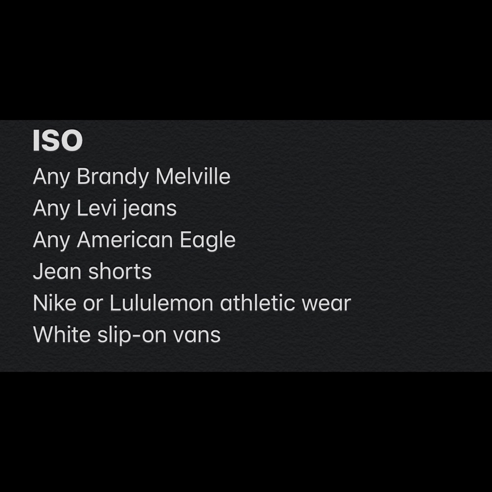 ISO NOT SELLING